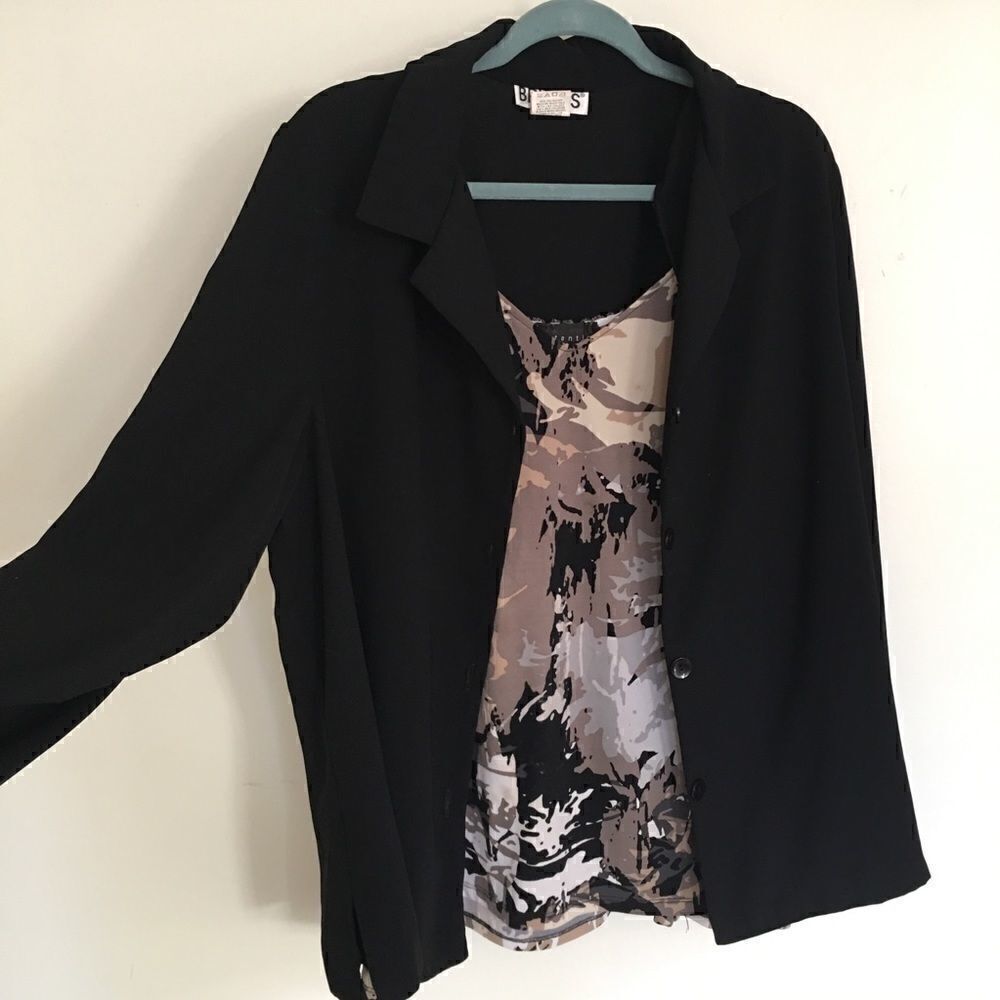Briggs Black Semi Sheer Shirt Jacket! Lite weight‎